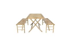 Table et banc en bambou