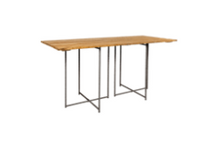 Nature high table with steel cross legs